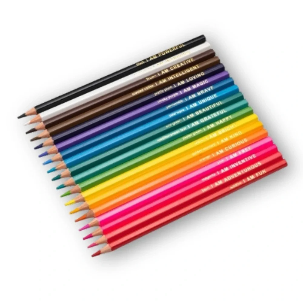 Girls Travel Activity Set - Affirmation Coloring Book, Pencils & Drawstring Bag